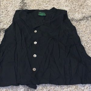 Black Button Down Tank Top